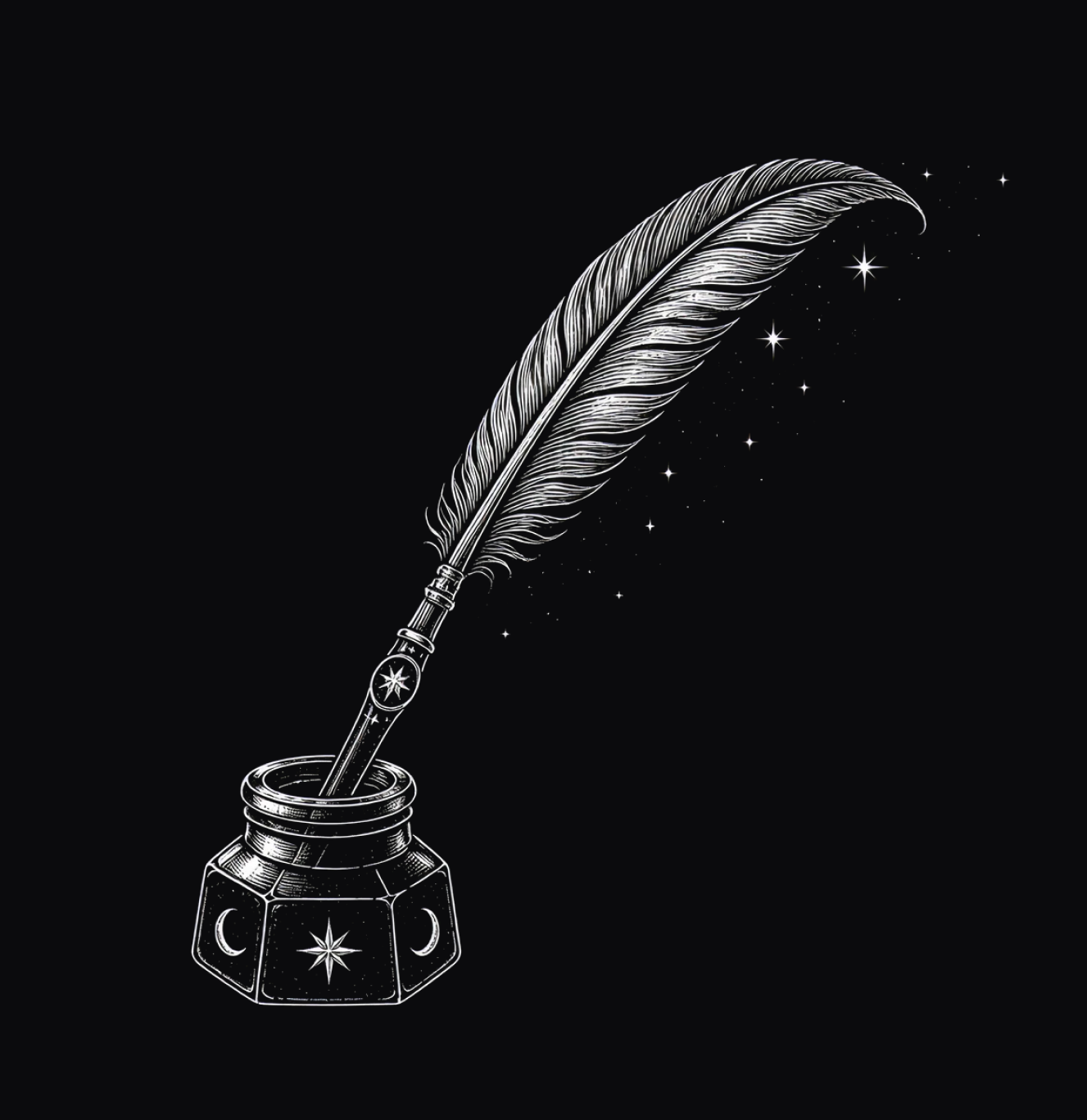 Quill and ink pot